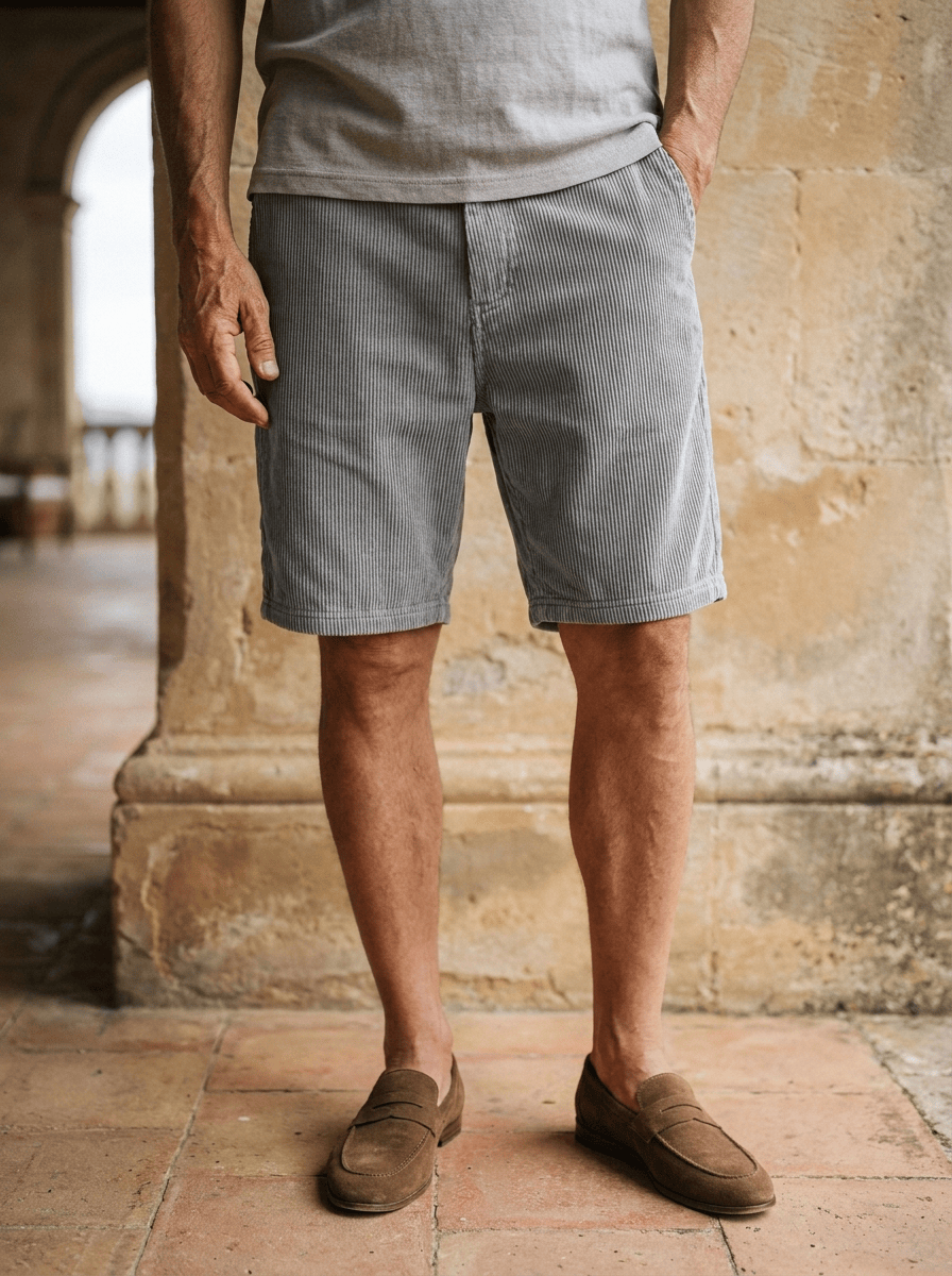 Pantalones cortos de pana de lujo para el verano ALBI - vista de conjunto