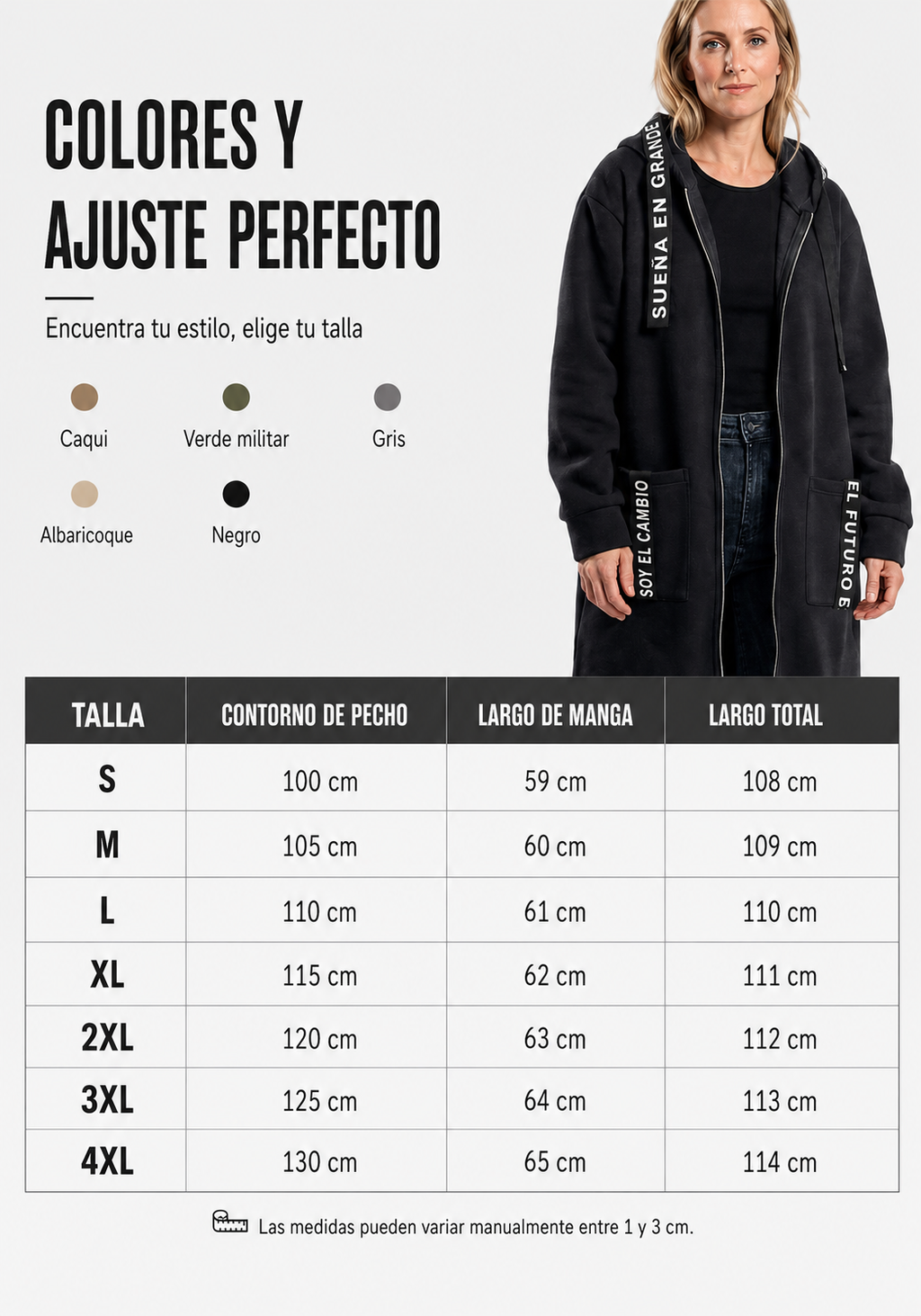 ALBI | 💃Abrigo tipo sudadera con capucha oversize para mujer