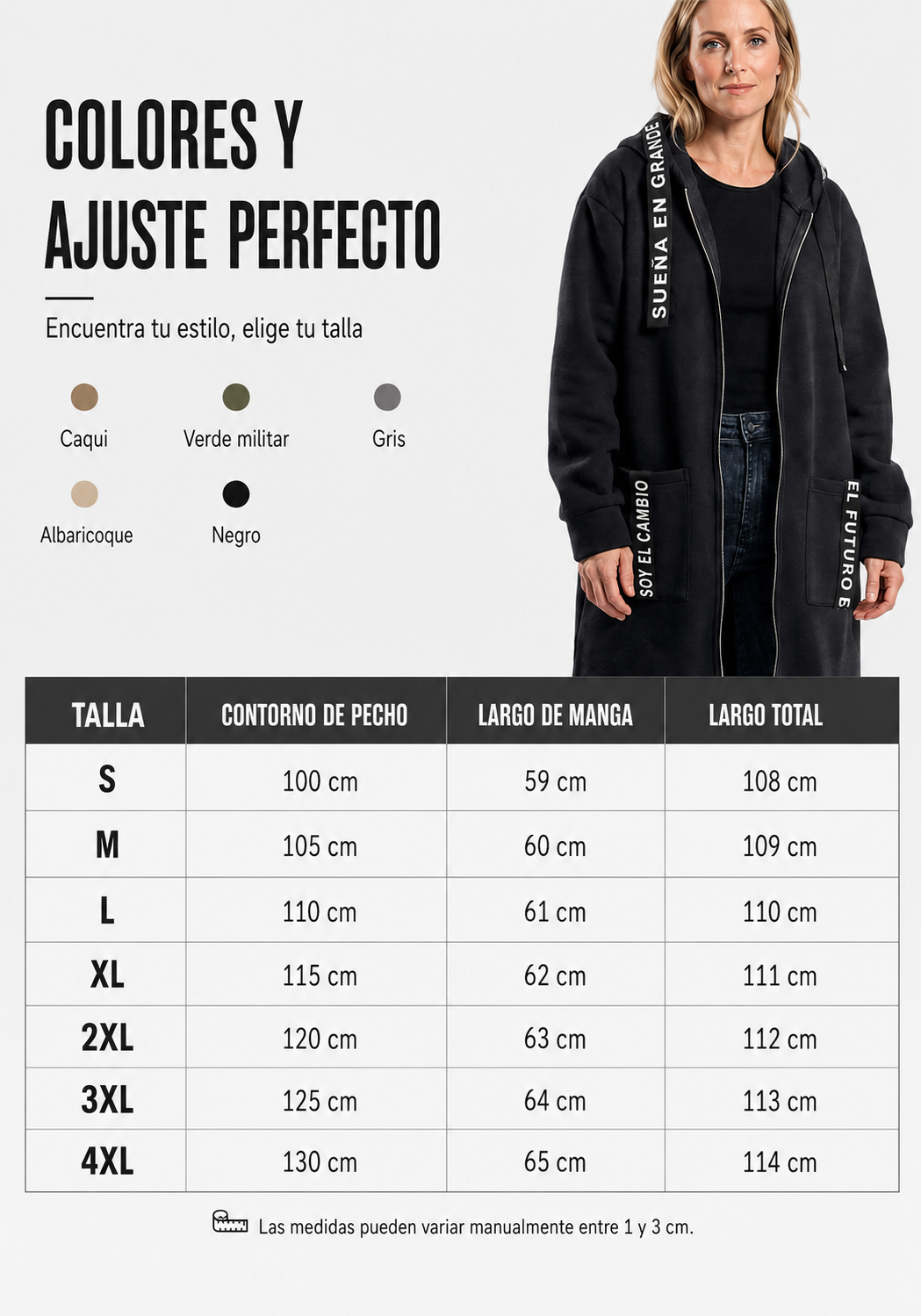 ALBI | 💃Abrigo tipo sudadera con capucha oversize para mujer
