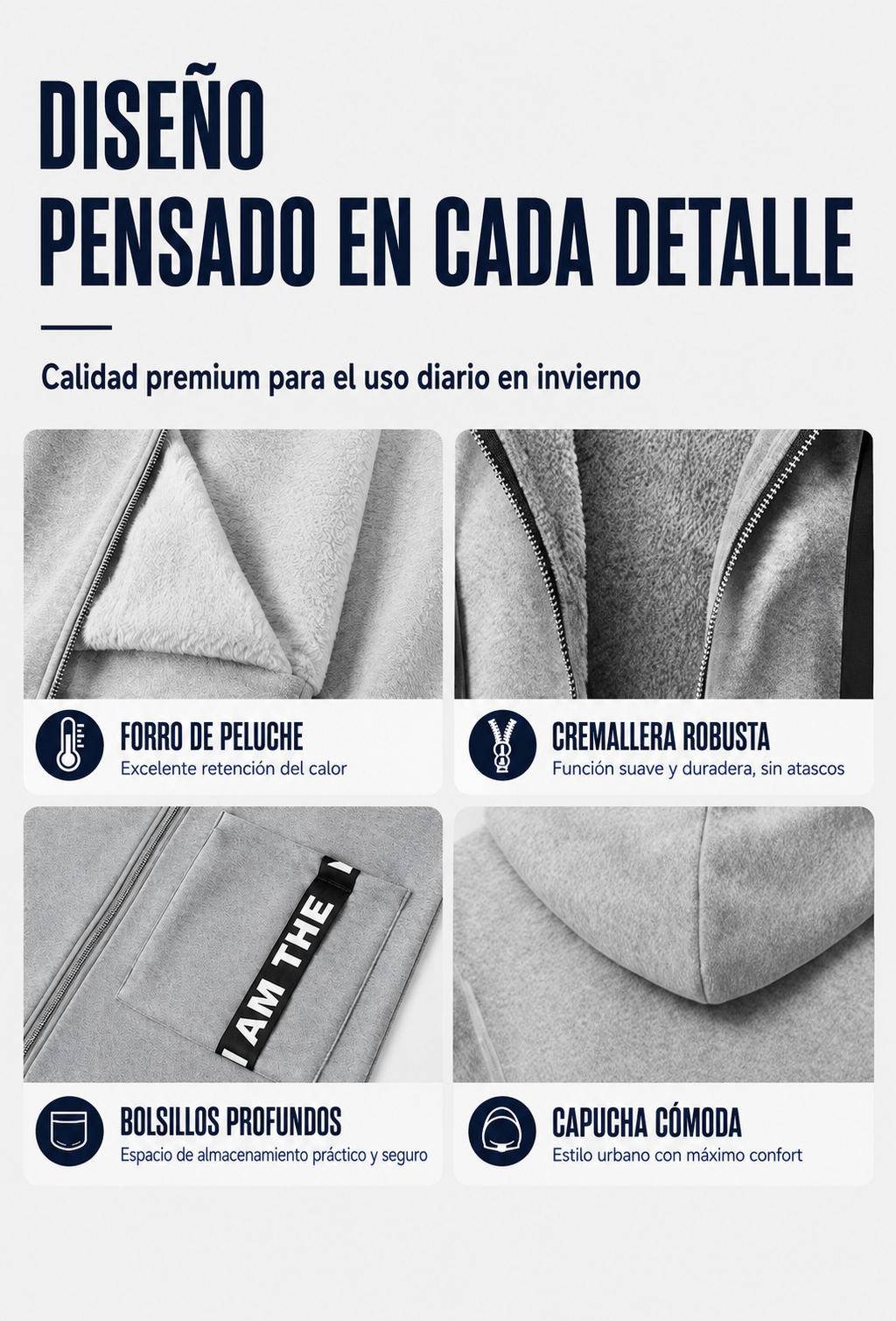 ALBI | 💃Abrigo tipo sudadera con capucha oversize para mujer