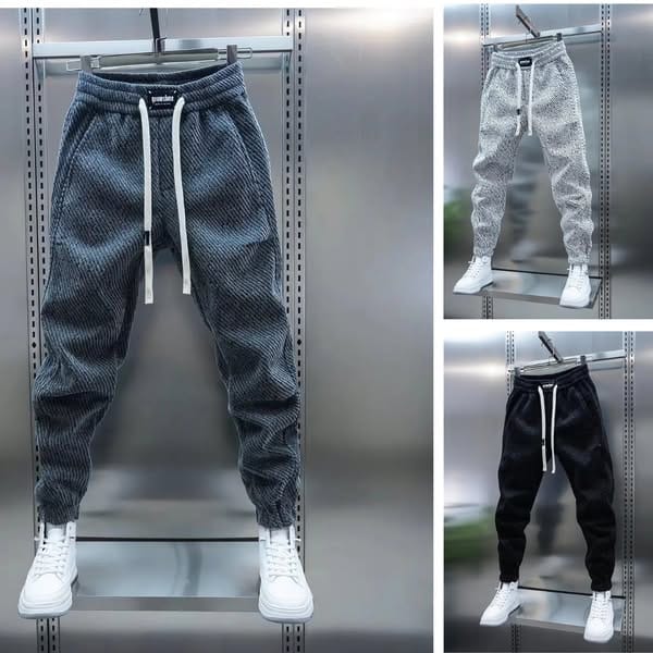 Pantalones de chándal ajustados con cintura elástica ALBI - detalle de tejido