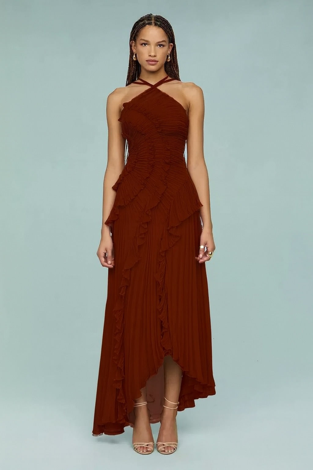 Vestido con volantes en espiral ALBI - Vestidos - vista trasera