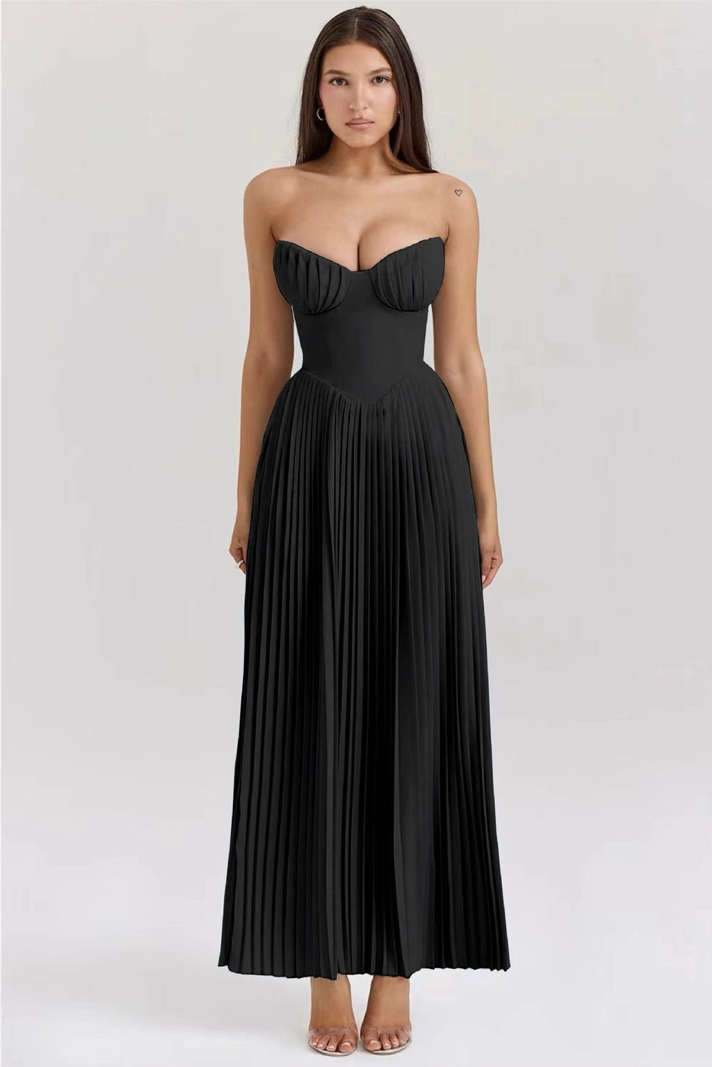 Lujoso vestido largo con una caída suave ALBI - Vestidos - vista frontal