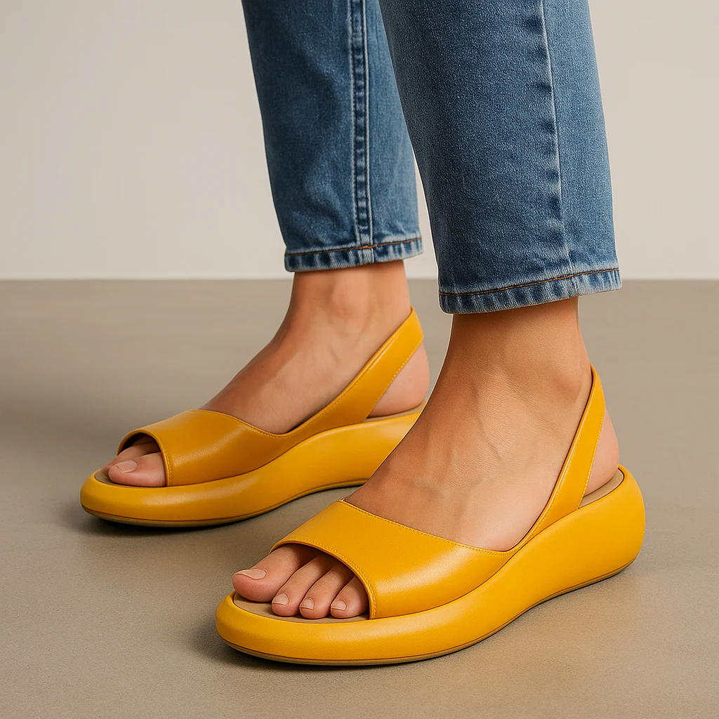 Sandalias abiertas y antideslizantes ALBI - color amarillo - vista lateral