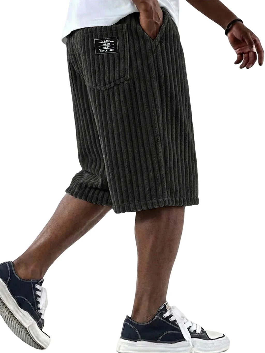 Pantalones cortos de pana con detalles bordados ALBI - foto principal