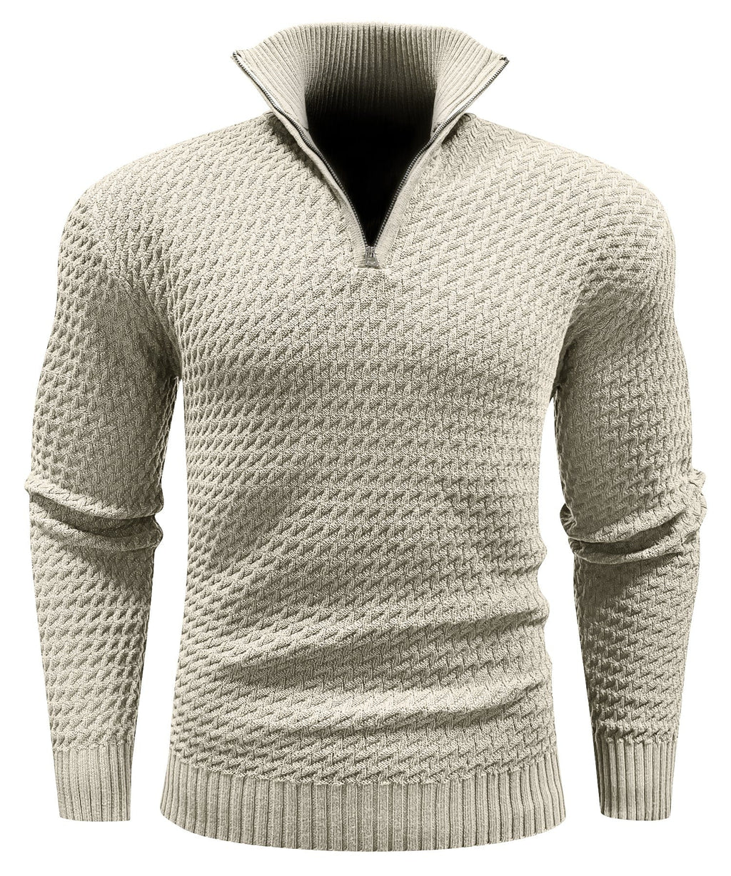 Jersey de cuello alto con cremallera ALBI - color caqui - vista lateral