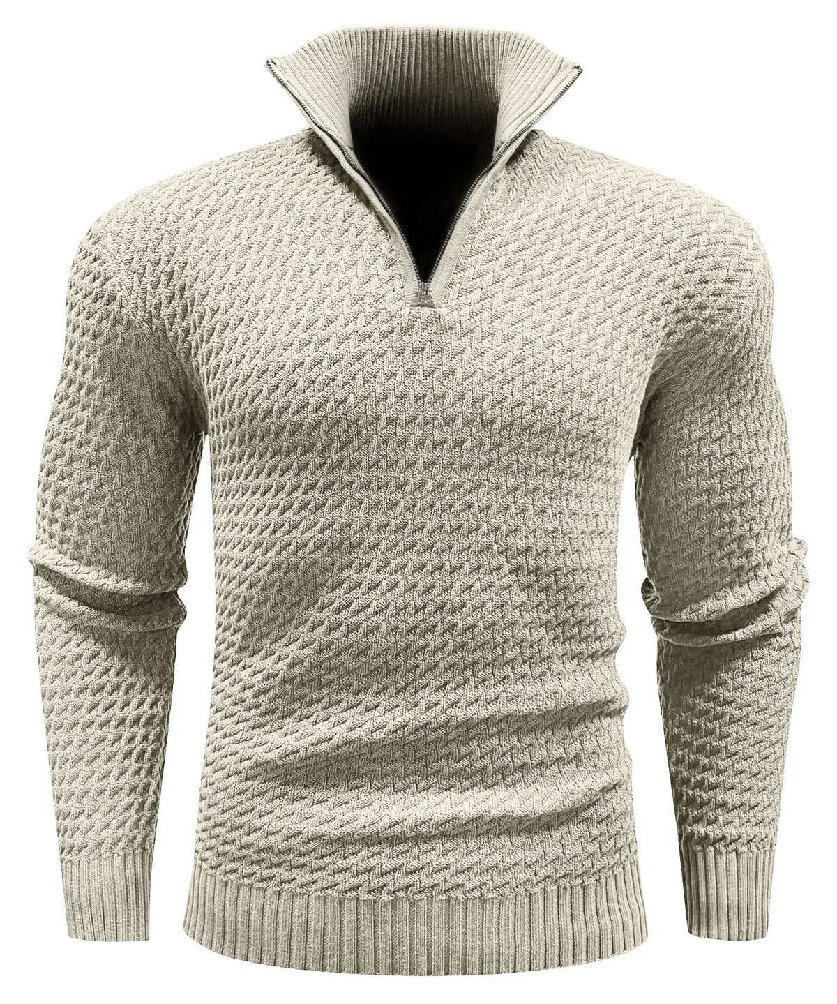 Jersey de cuello alto con cremallera ALBI - color caqui - vista lateral