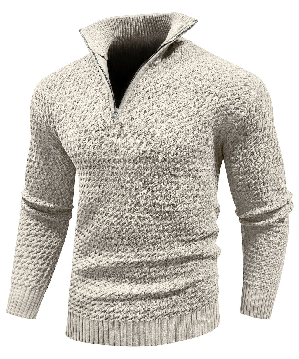 Jersey de cuello alto con cremallera ALBI - color caqui - vista de conjunto