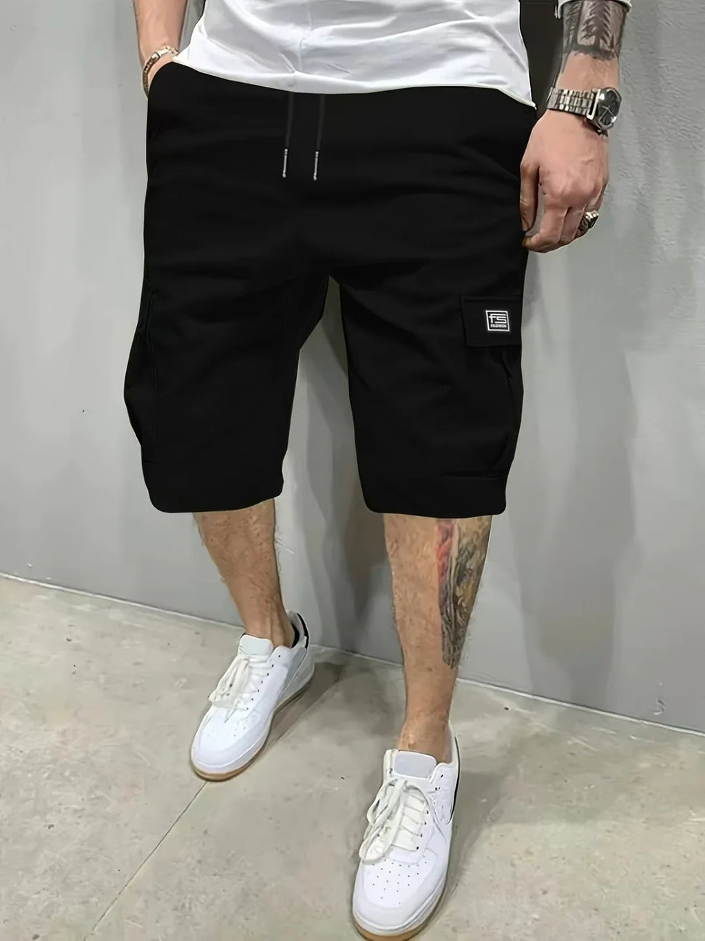 Pantalones cortos cargo de hombre ALBI - Pantalones cortos tipo cargo - foto principal