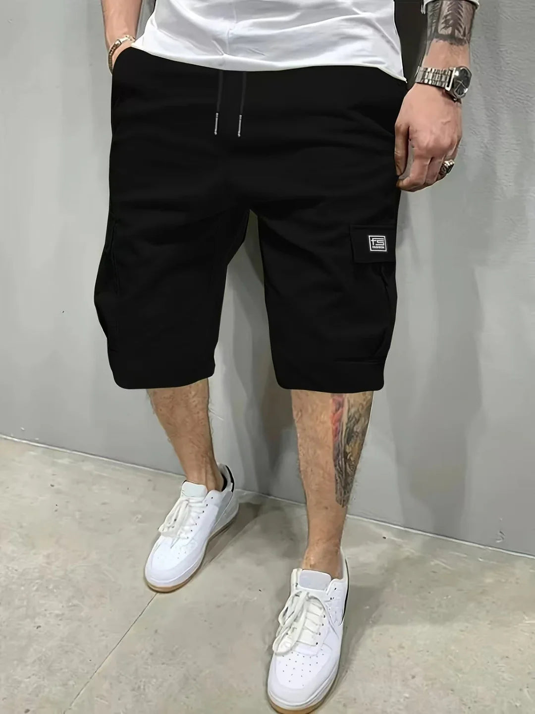 Pantalones cortos cargo de hombre ALBI - Pantalones cortos tipo cargo - foto principal