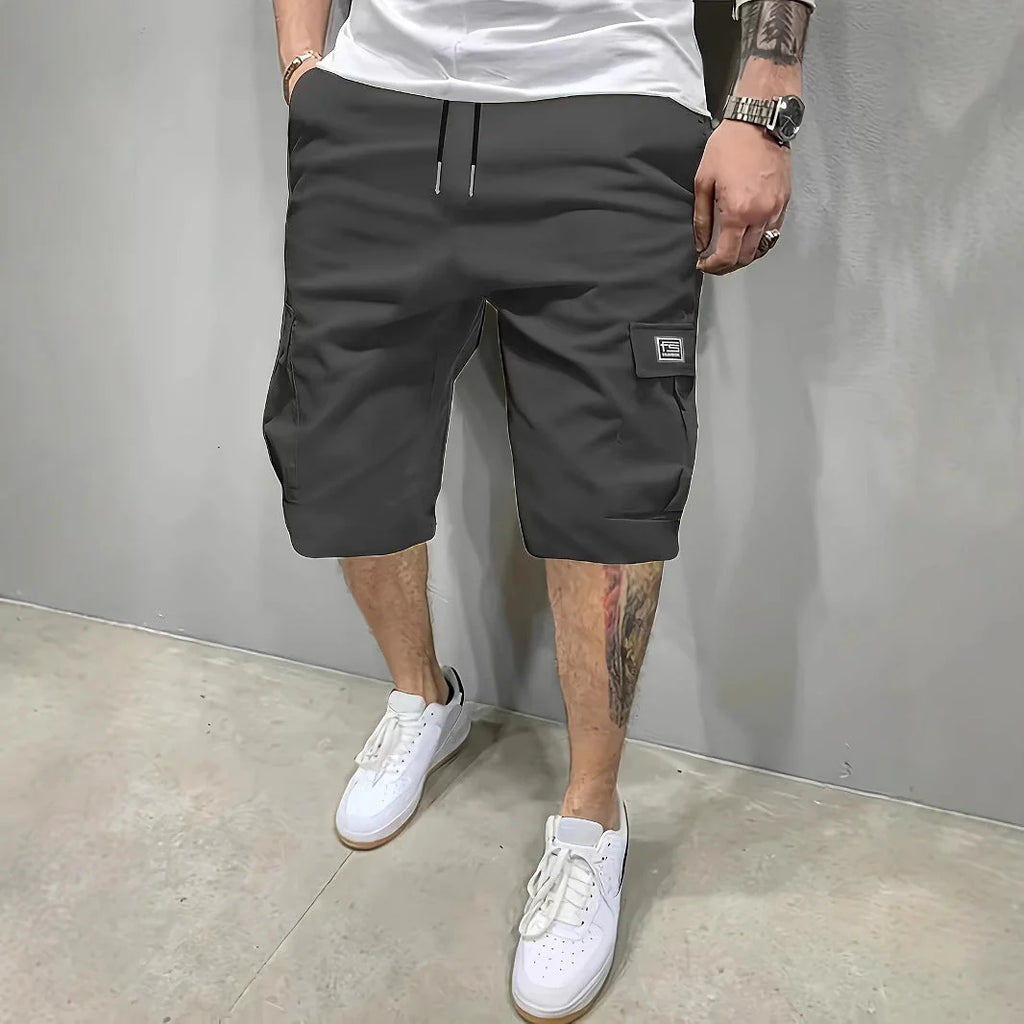Pantalones cortos cargo de hombre ALBI - Pantalones cortos tipo cargo - detalle de tejido