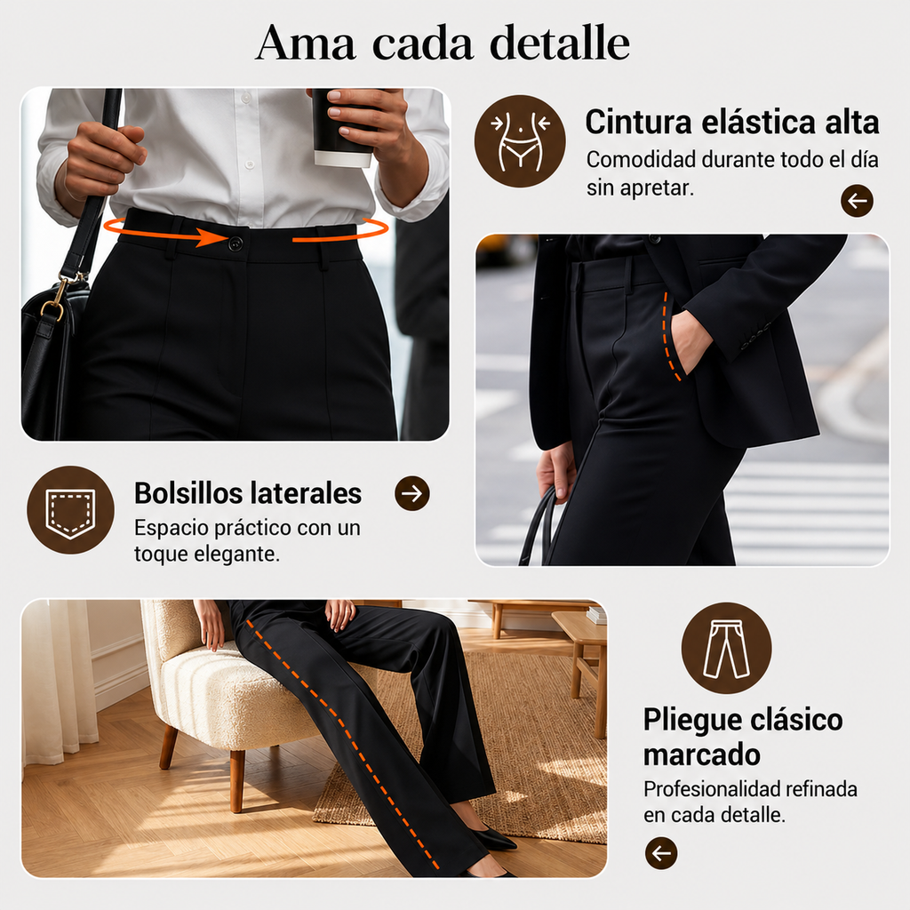 ALBI | Pantalones de vestir de cintura alta para mujer