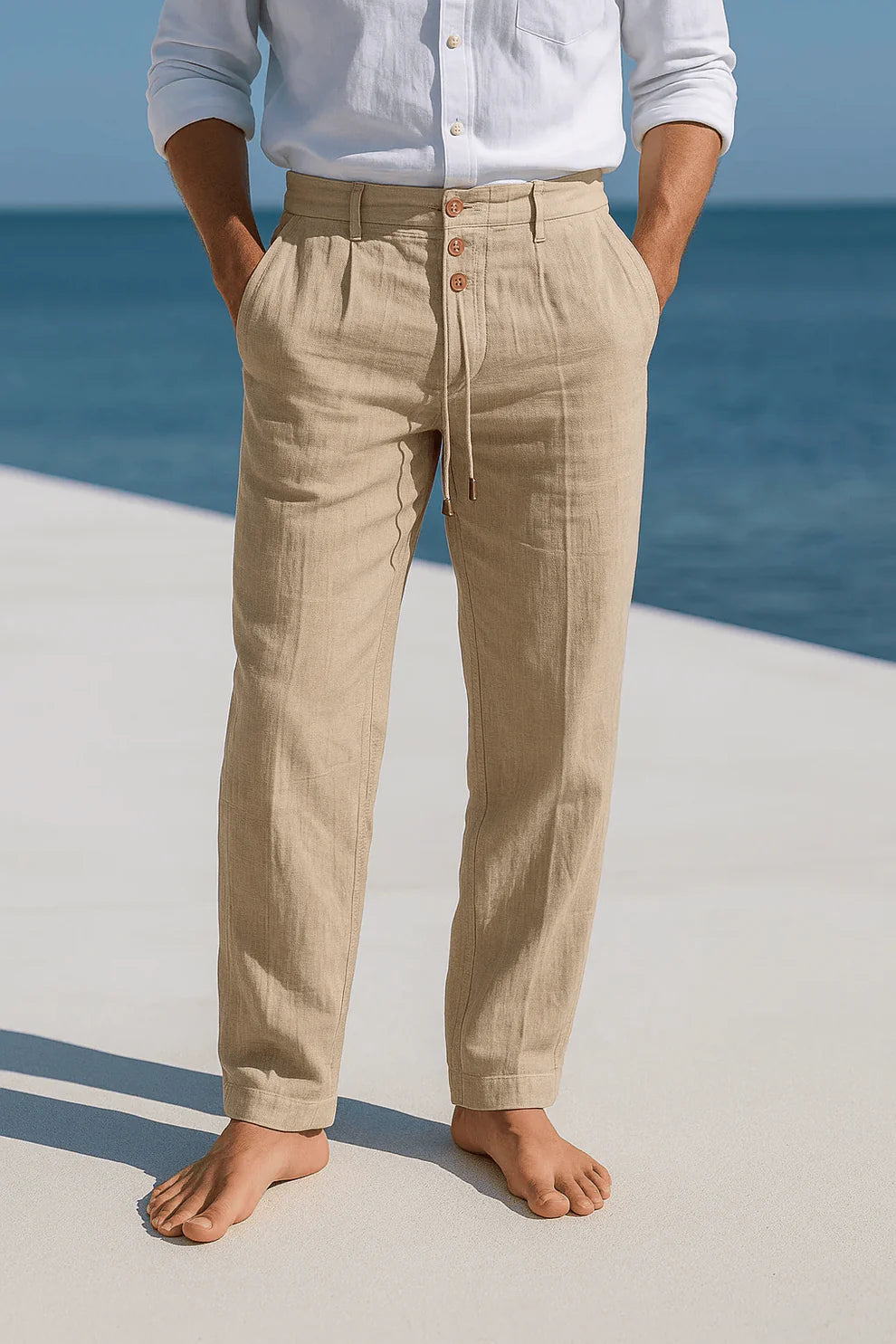 Pantalones de Lino para Hombre ALBI - vista frontal