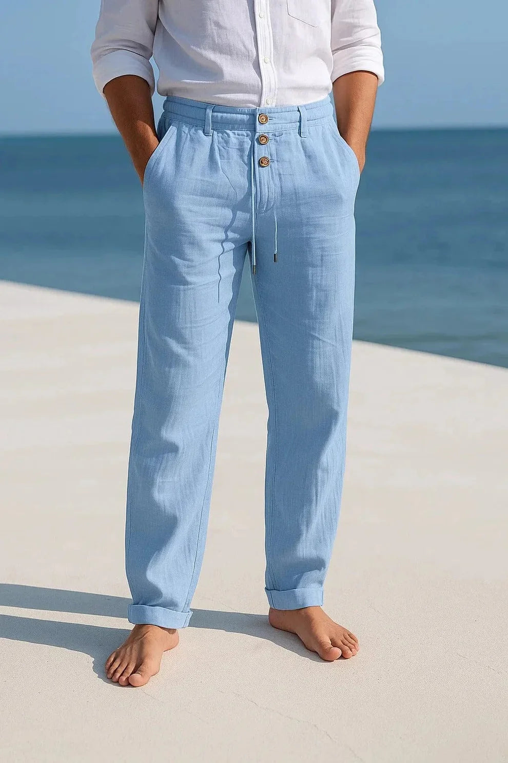 Pantalones de Lino para Hombre ALBI - vista trasera