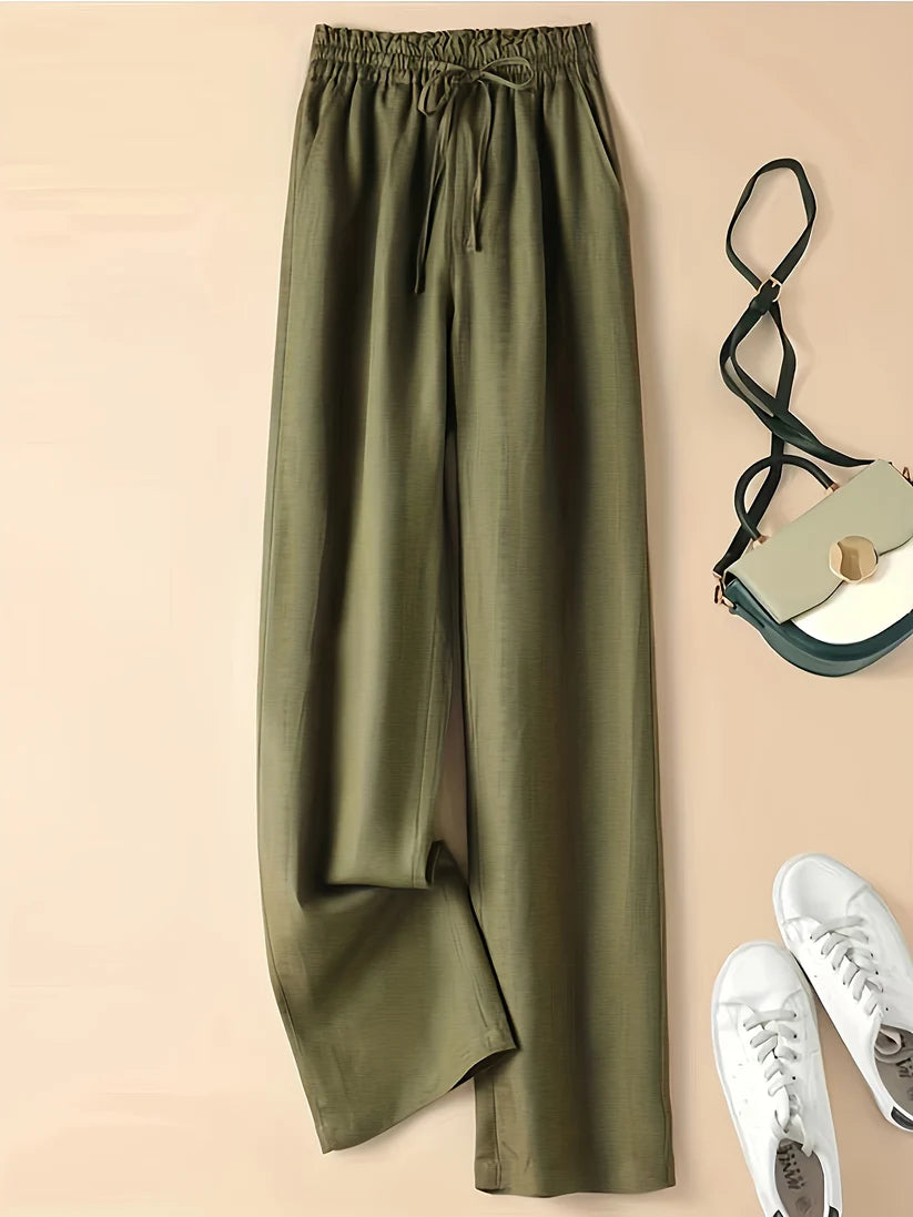 ALBI | Pantalones de lino de cintura alta: ligeros y transpirables