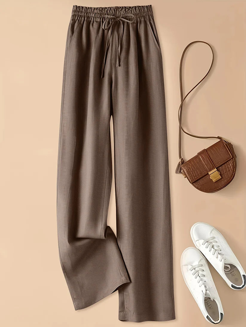 ALBI | Pantalones de lino de cintura alta: ligeros y transpirables