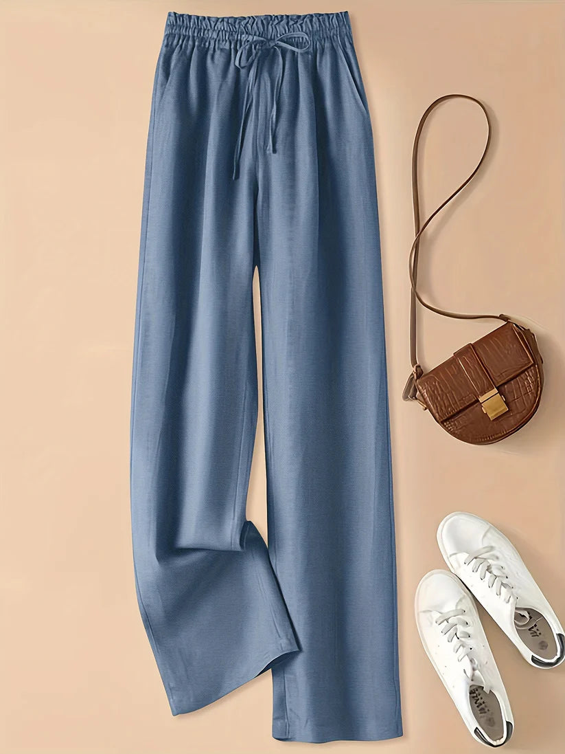 ALBI | Pantalones de lino de cintura alta: ligeros y transpirables