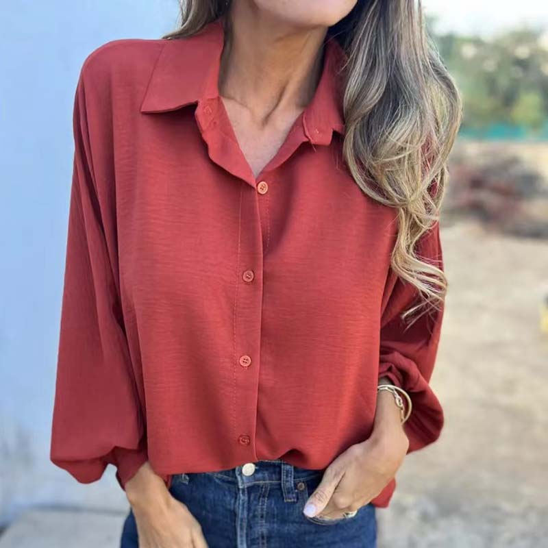 Elegante blusa de mujer con cierre de botones ALBI - Blusas - vista lateral