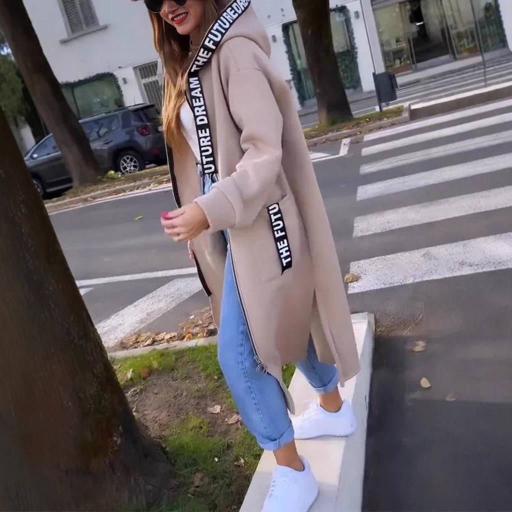 ALBI | 💃Abrigo tipo sudadera con capucha oversize para mujer