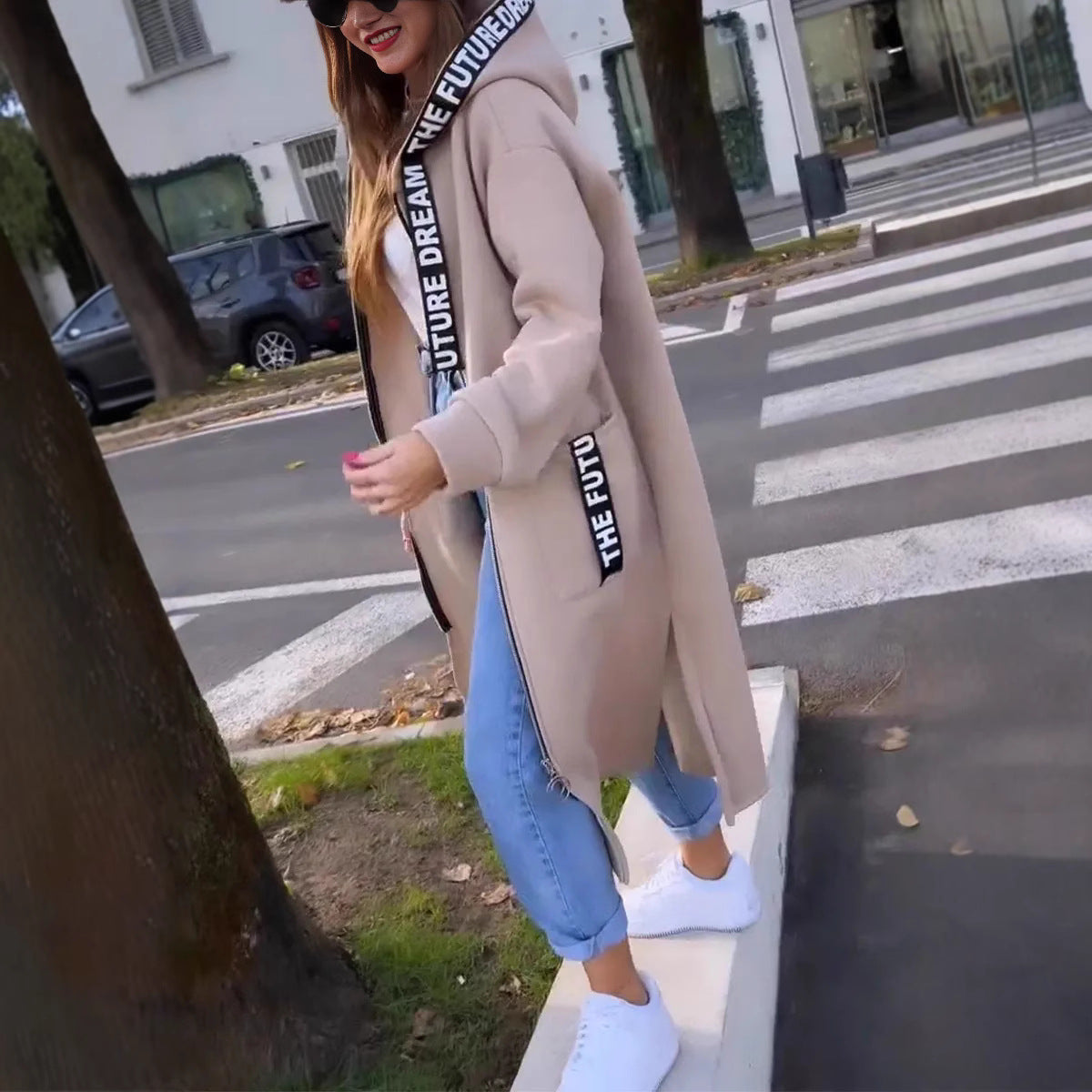 ALBI | 💃Abrigo tipo sudadera con capucha oversize para mujer