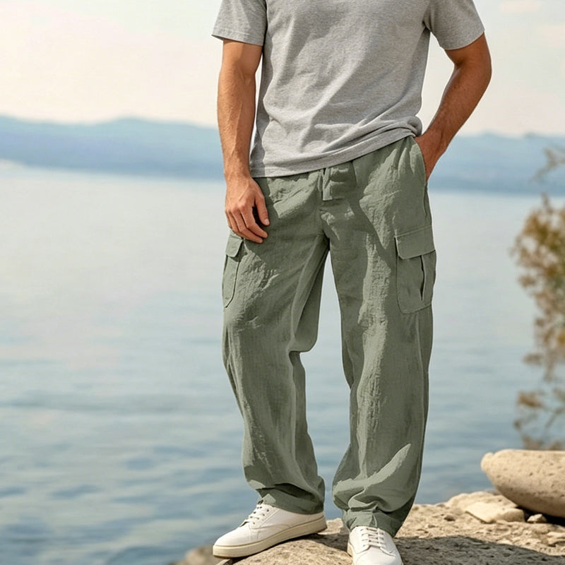 Pantalones cargo ligeros de algodón ALBI - Pantalones tipo cargo - vista de conjunto