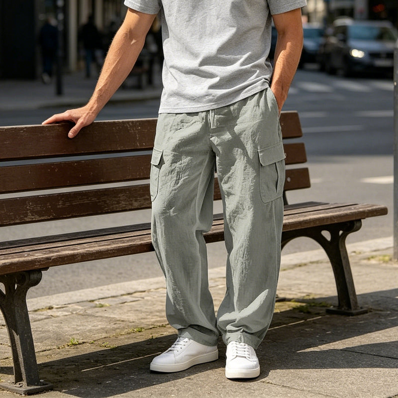 Pantalones cargo ligeros de algodón ALBI - Pantalones tipo cargo - imagen 10