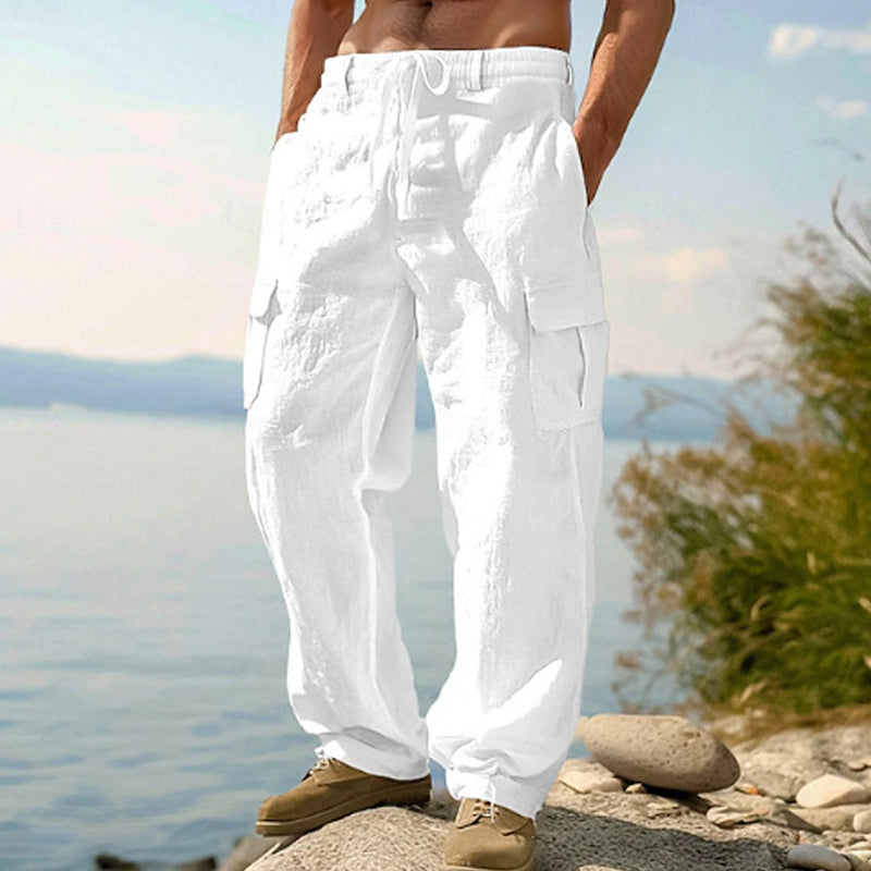 Pantalones cargo ligeros de algodón ALBI - Pantalones tipo cargo - vista frontal