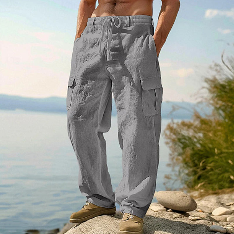 Pantalones cargo ligeros de algodón ALBI - Pantalones tipo cargo - detalle de tejido