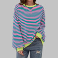 Sudadera a rayas de manga larga y cuello redondo ALBI - Sudaderas - foto principal