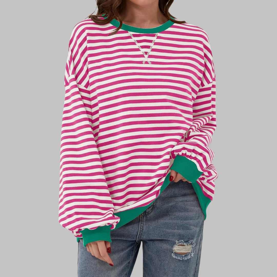 Sudadera a rayas de manga larga y cuello redondo ALBI - Sudaderas - imagen 10