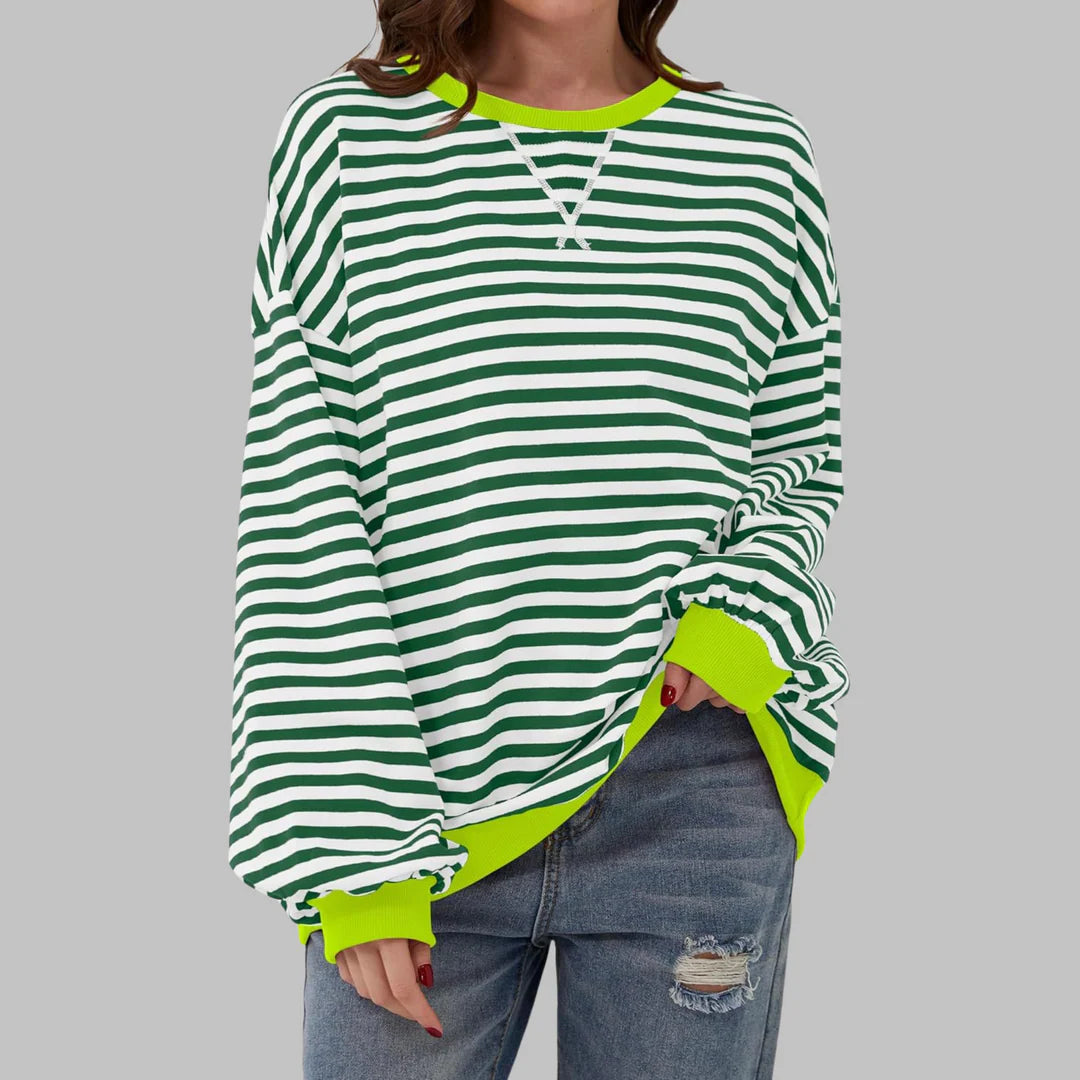 Sudadera a rayas de manga larga y cuello redondo ALBI - Sudaderas - imagen 11