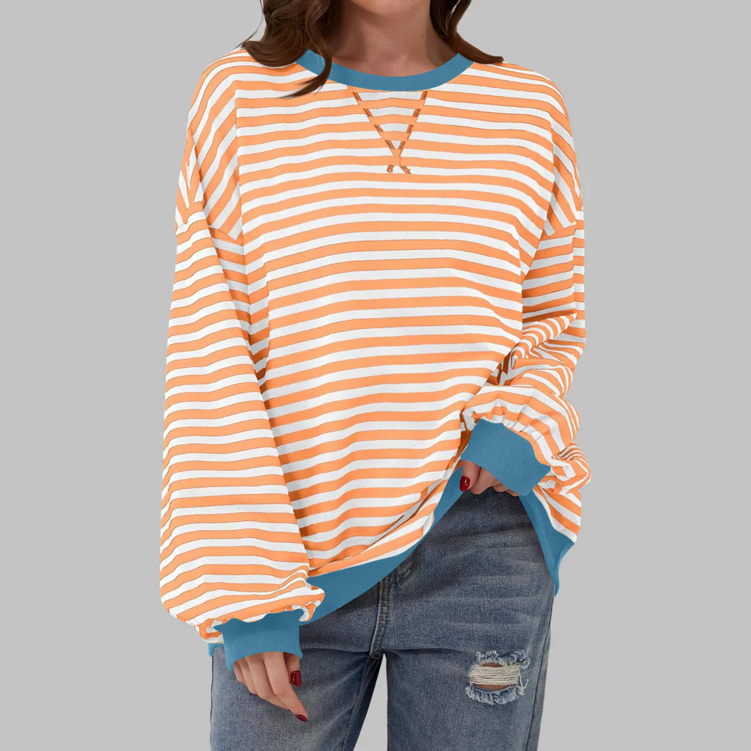 Sudadera a rayas de manga larga y cuello redondo ALBI - Sudaderas - imagen 14