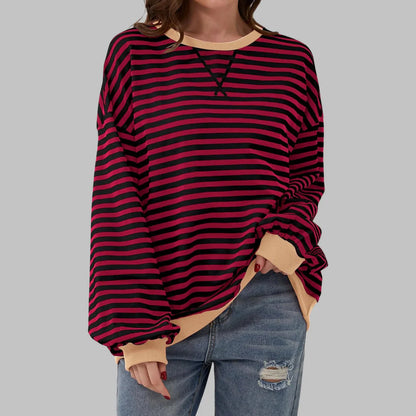 ALBI | Sudadera a rayas de manga larga y cuello redondo