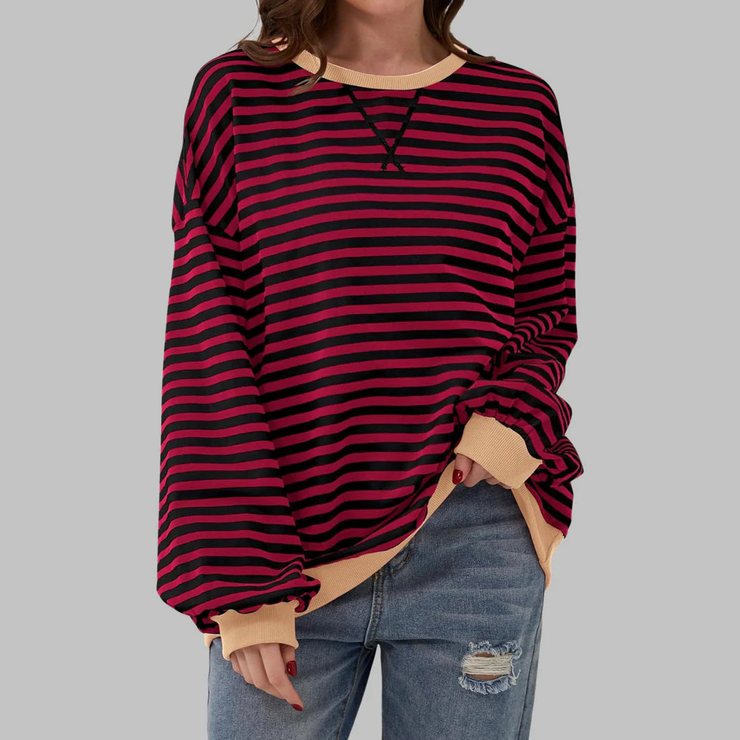 Sudadera a rayas de manga larga y cuello redondo ALBI - Sudaderas - vista de conjunto