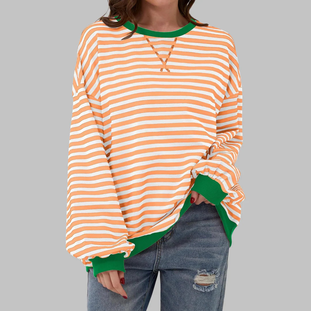 Sudadera a rayas de manga larga y cuello redondo ALBI - Sudaderas - imagen 8