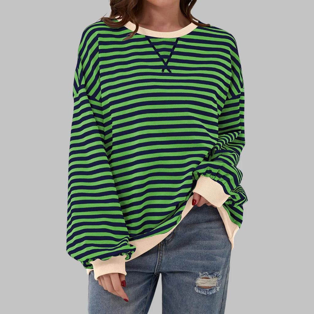 Sudadera a rayas de manga larga y cuello redondo ALBI - Sudaderas - imagen 9