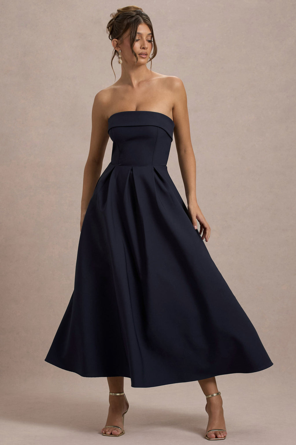 Elegante vestido midi con escote sin hombros ALBI - Vestidos - imagen 17