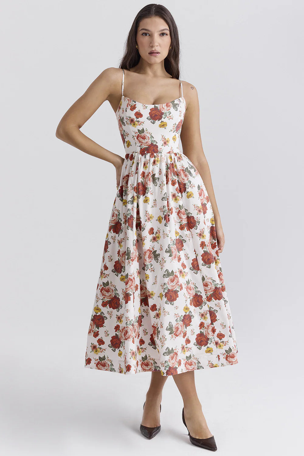 Elegante vestido midi de verano con corte corsé ALBI - Vestidos - imagen 16