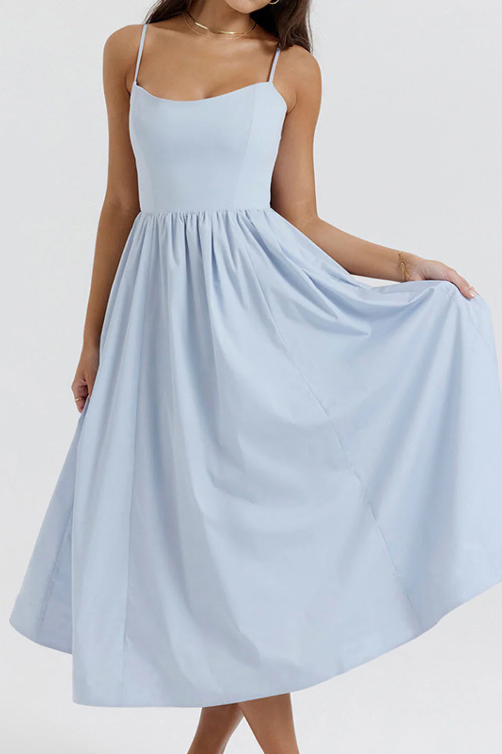 Elegante vestido midi de verano con corte corsé ALBI - Vestidos - imagen 13