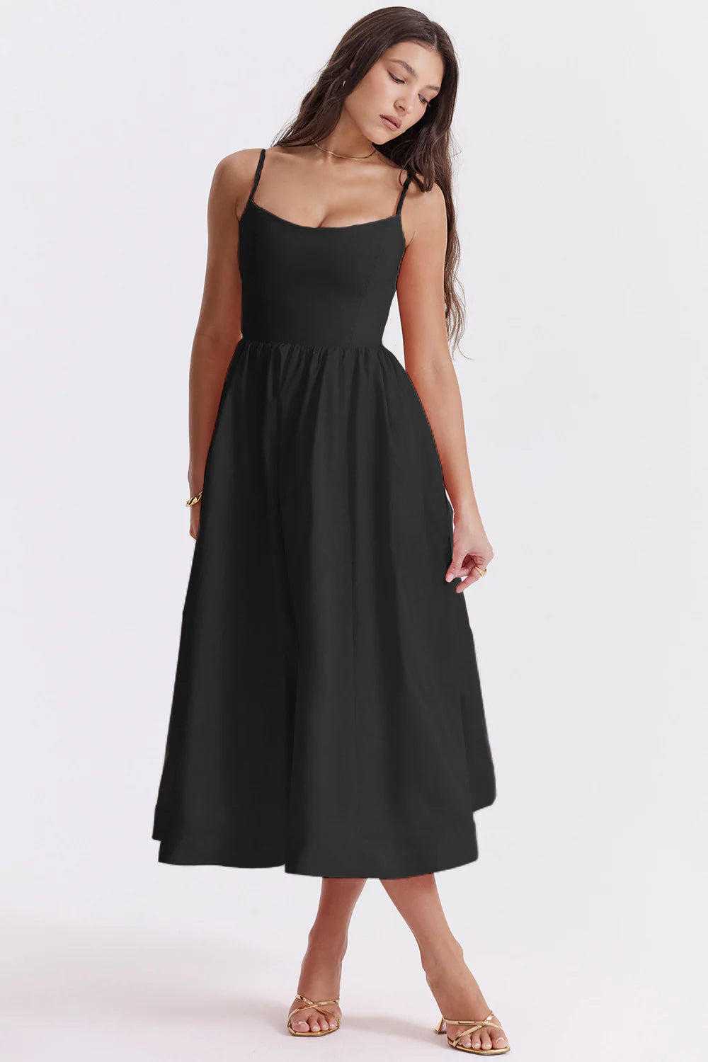 Elegante vestido midi de verano con corte corsé ALBI - Vestidos - imagen 14