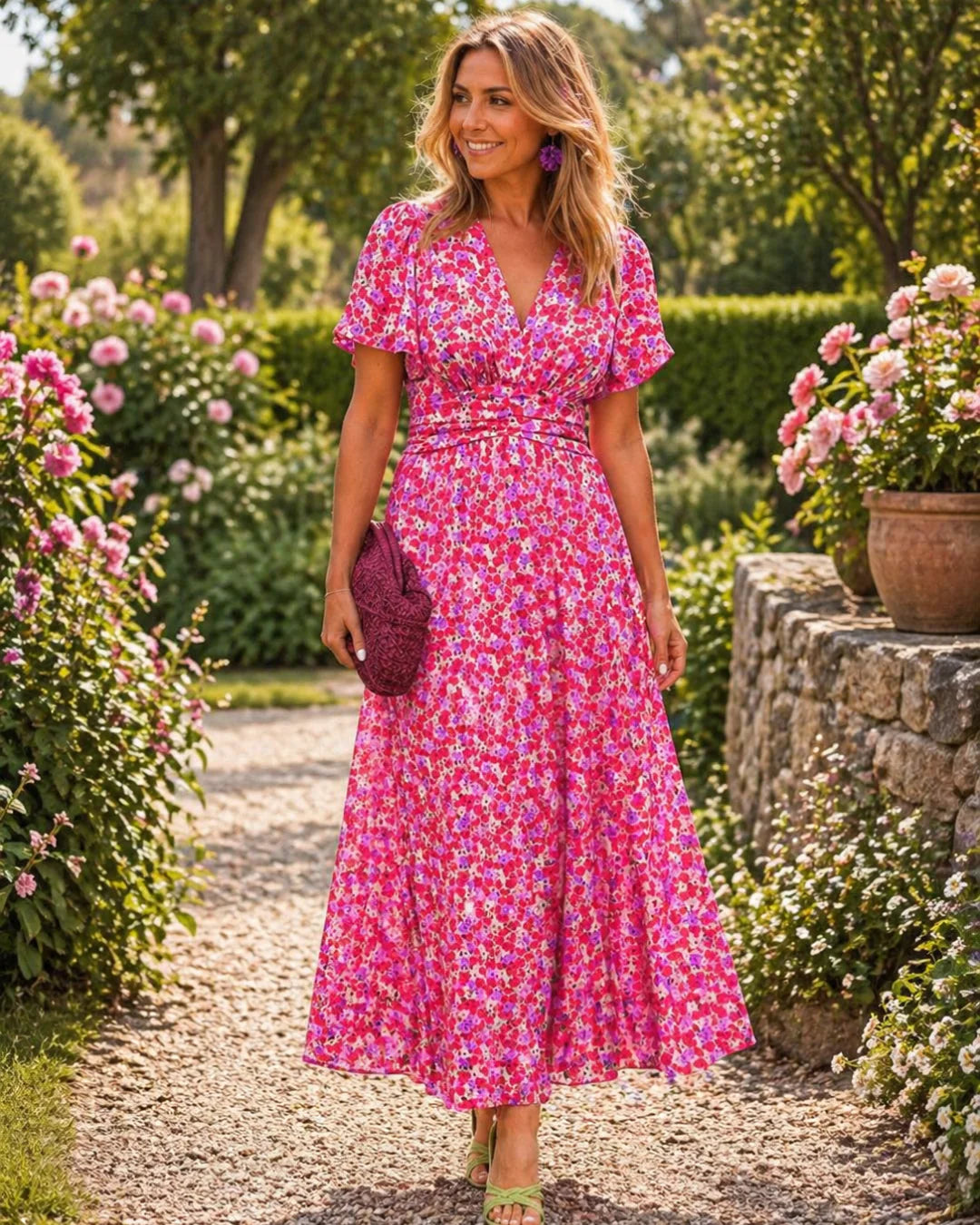Vestido de verano de corte fluido ALBI - Vestidos - puesto en modelo