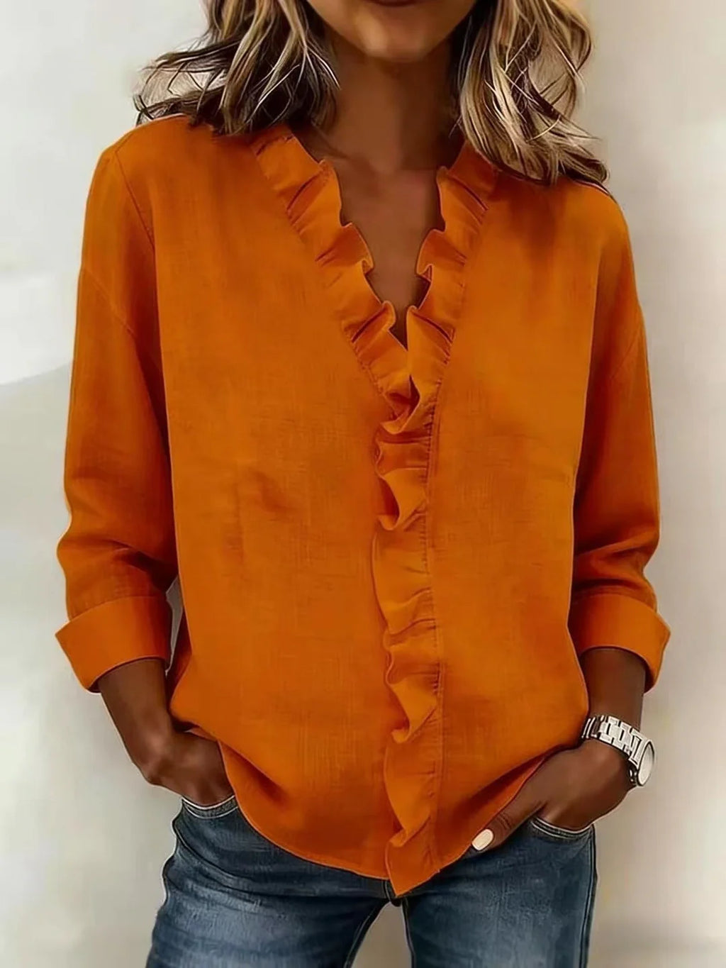 Blusa elegante con volantes ligeros ALBI - Blusas - imagen 13