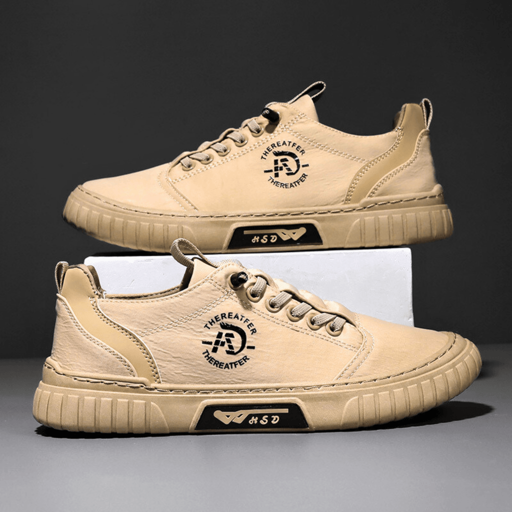Zapatillas urbanas informales ALBI - color camel - puesto en modelo