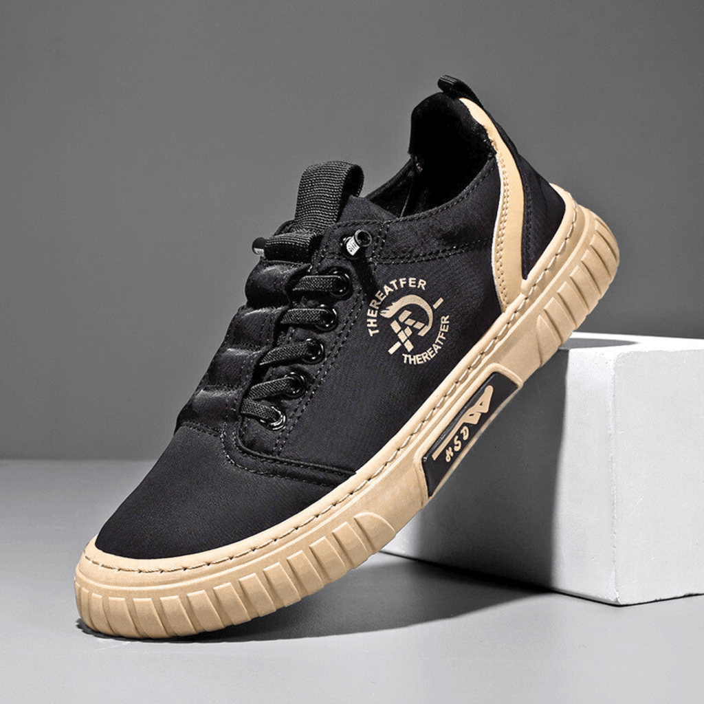 Zapatillas urbanas informales ALBI - color negro - detalle de tejido
