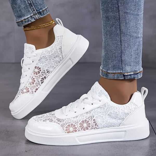 Camille | Elegantes zapatillas con cordones ALBI - detalle de tejido